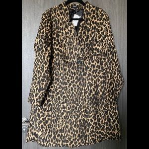 Torrid Knee Length Leopard Print Jacket
